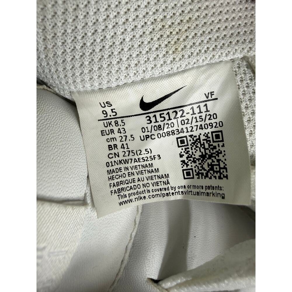 Nike Air Force 1 Low '07 Men's 9.5 Triple White AF1 Leather Sneaker 315122-111 - Picture 6 of 7